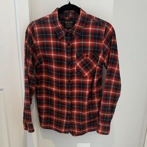 Burton Women's Orange and Black Flannel Button-Down Shirt